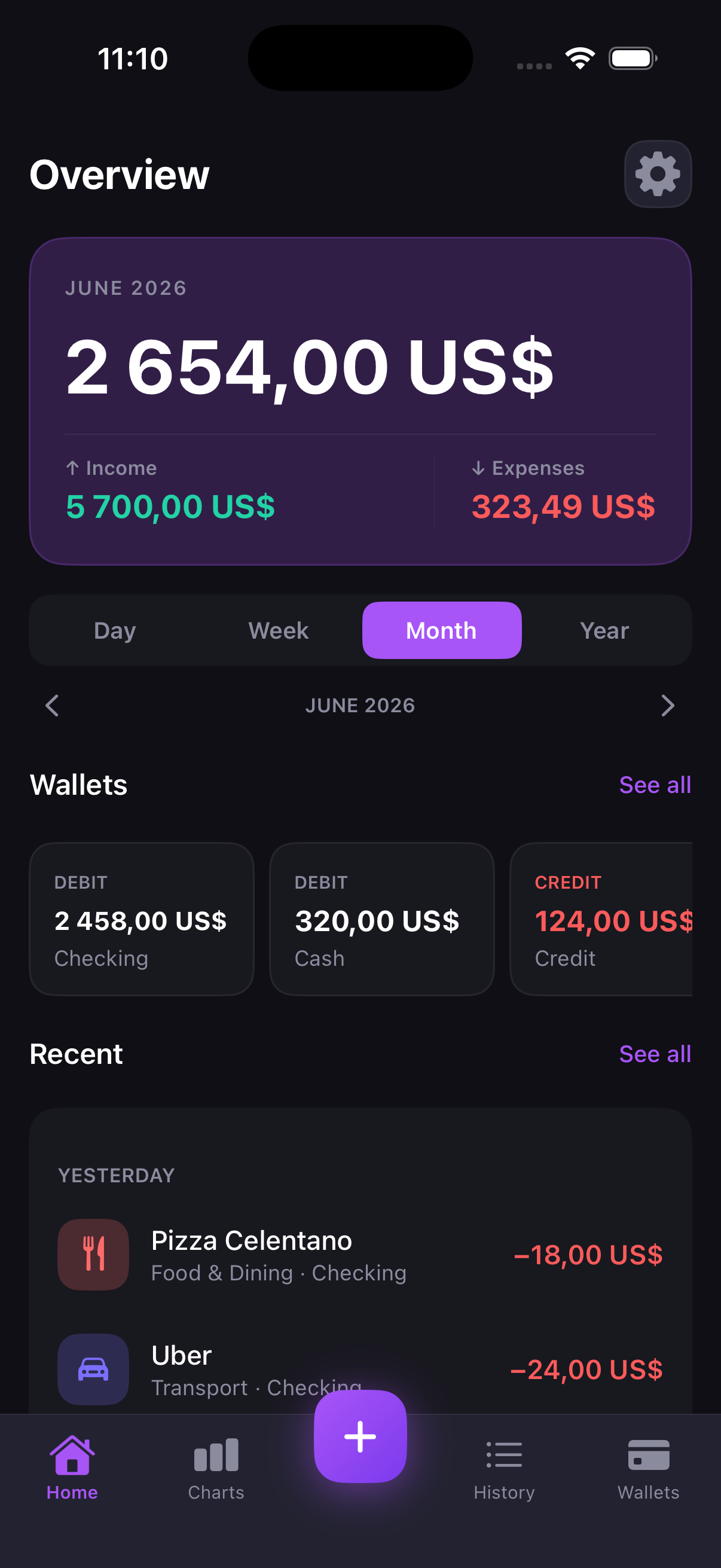 Coyn app overview screen